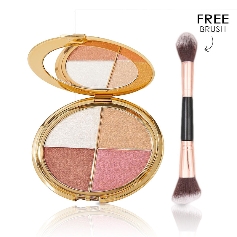 😍Last 3 hours 60% off⏰eye & cheek palette - eyeshadow and highlighter makeup (with Detachable Brush)